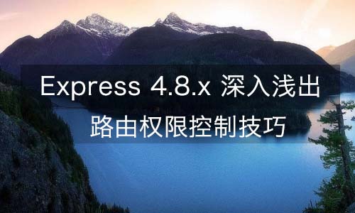 Express 4.8.x—路由权限控制技巧